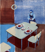   Večeře II / Dinner II, akryl, email na plátně / acrylic, enamel on canvas, 35X30, 2005