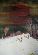 Zasnění I / Dreaming I, akryl, email na plátně / acrylic, enamel on canvas, 170X120, 2006