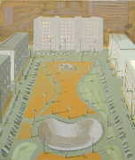  Sídliště II / Housing estate II, akryl na plátně / acrylic on canvas, 100X90, 2008