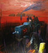 Venkovská idyla II / Rural idyll II, akryl na plátně / acrylic on canvas, 170X190, 2020