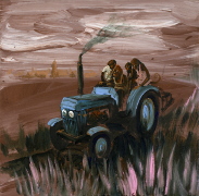 Venkovská idyla / Rural idyll, akryl na plátně / acrylic on canvas, 50X51, 2020