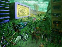 Zelená bitva / Green battle, akryli na plátně / acrylic on canvas, 170X220, 2023